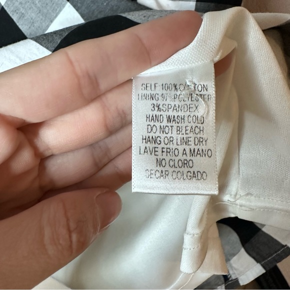 NO OFFERS ROOLEE black / white Buffalo check plaid short sleeve babydoll dress S - Picture 8 of 11